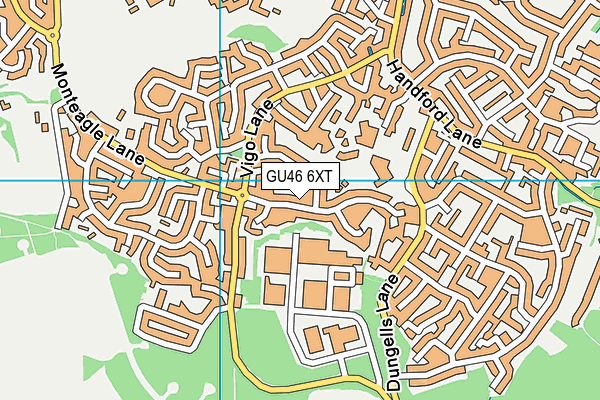 GU46 6XT map - OS VectorMap District (Ordnance Survey)