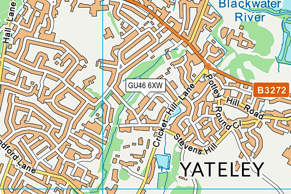 GU46 6XW map - OS VectorMap District (Ordnance Survey)