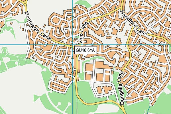 GU46 6YA map - OS VectorMap District (Ordnance Survey)
