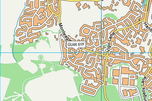 GU46 6YF map - OS VectorMap District (Ordnance Survey)