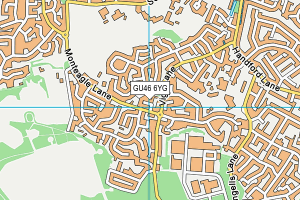 GU46 6YG map - OS VectorMap District (Ordnance Survey)