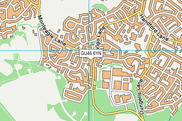 GU46 6YN map - OS VectorMap District (Ordnance Survey)