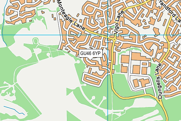 GU46 6YP map - OS VectorMap District (Ordnance Survey)