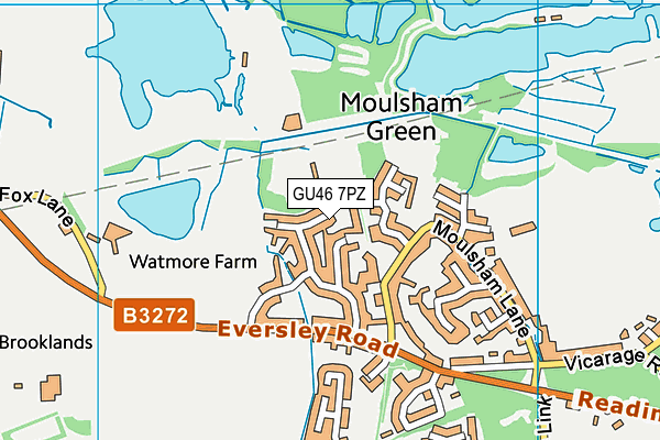 GU46 7PZ map - OS VectorMap District (Ordnance Survey)