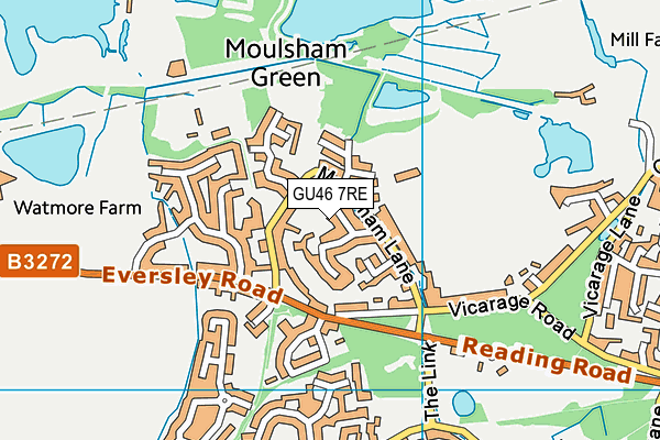 GU46 7RE map - OS VectorMap District (Ordnance Survey)