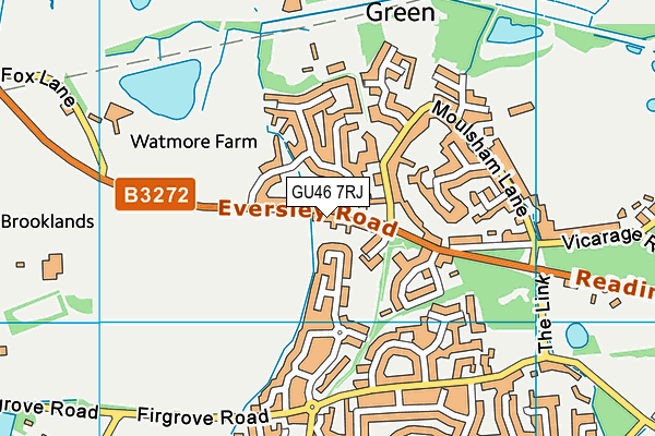 GU46 7RJ map - OS VectorMap District (Ordnance Survey)