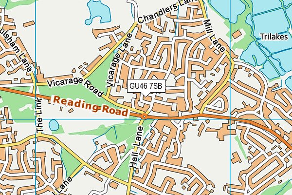 GU46 7SB map - OS VectorMap District (Ordnance Survey)