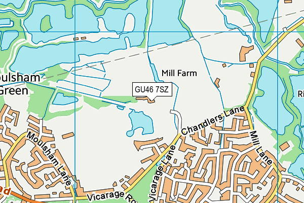 Yateley Cricket Club map (GU46 7SZ) - OS VectorMap District (Ordnance Survey)