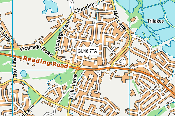 GU46 7TA map - OS VectorMap District (Ordnance Survey)