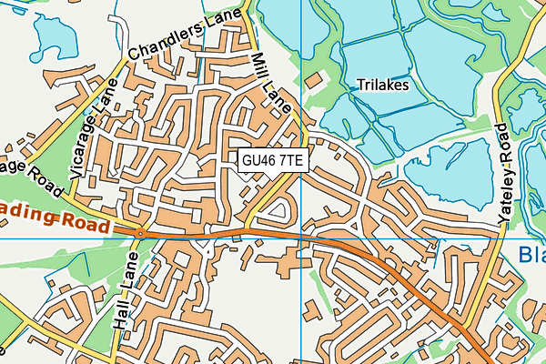 GU46 7TE map - OS VectorMap District (Ordnance Survey)