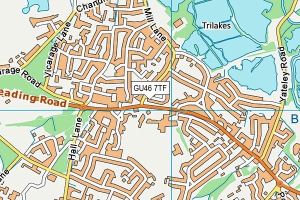 GU46 7TF map - OS VectorMap District (Ordnance Survey)