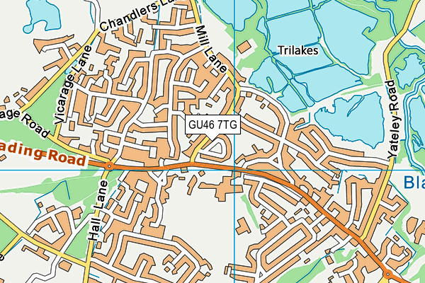 GU46 7TG map - OS VectorMap District (Ordnance Survey)