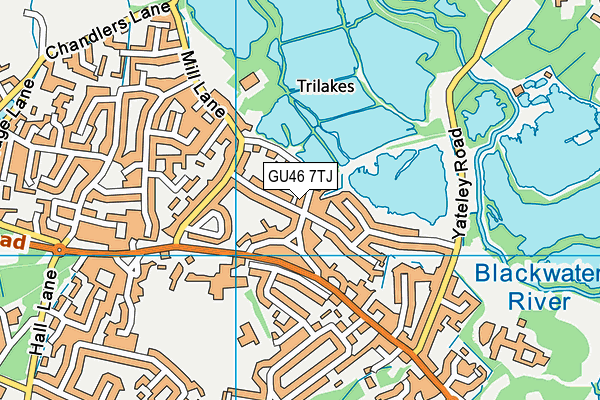 GU46 7TJ map - OS VectorMap District (Ordnance Survey)