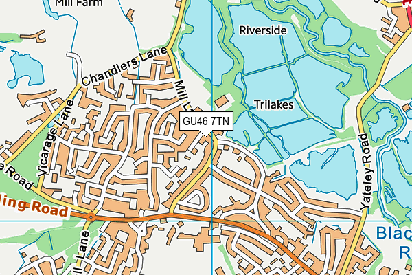 GU46 7TN map - OS VectorMap District (Ordnance Survey)