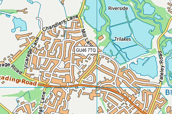 GU46 7TQ map - OS VectorMap District (Ordnance Survey)