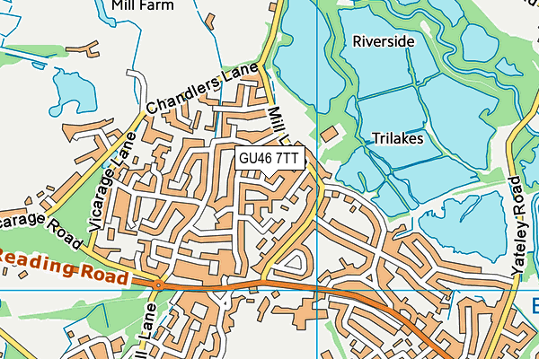 GU46 7TT map - OS VectorMap District (Ordnance Survey)