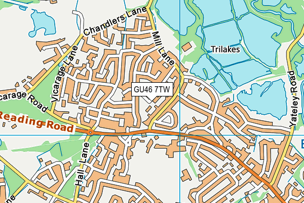 GU46 7TW map - OS VectorMap District (Ordnance Survey)