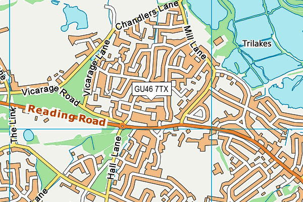 GU46 7TX map - OS VectorMap District (Ordnance Survey)