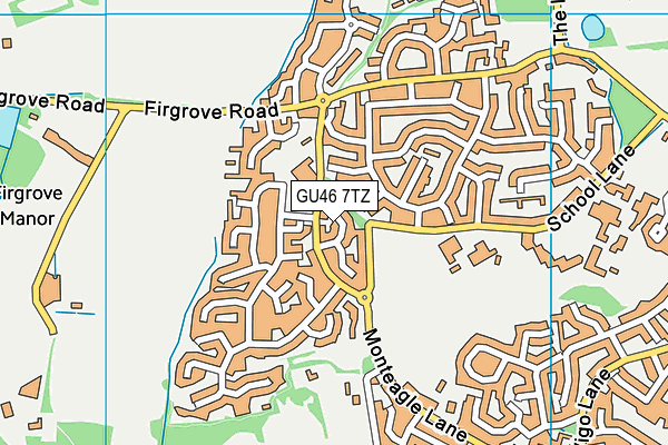 GU46 7TZ map - OS VectorMap District (Ordnance Survey)