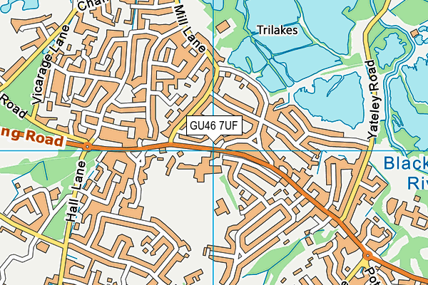 GU46 7UF map - OS VectorMap District (Ordnance Survey)