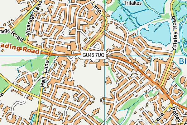 GU46 7UQ map - OS VectorMap District (Ordnance Survey)