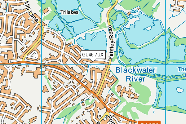 GU46 7UX map - OS VectorMap District (Ordnance Survey)