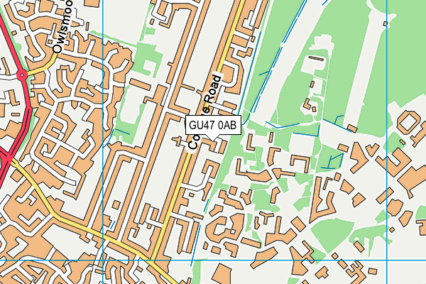 GU47 0AB map - OS VectorMap District (Ordnance Survey)