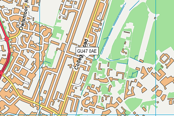 GU47 0AE map - OS VectorMap District (Ordnance Survey)