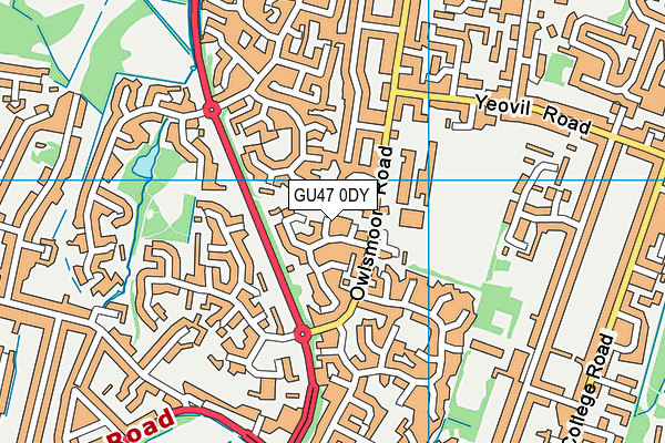 GU47 0DY map - OS VectorMap District (Ordnance Survey)