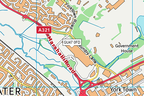 GU47 0FD map - OS VectorMap District (Ordnance Survey)