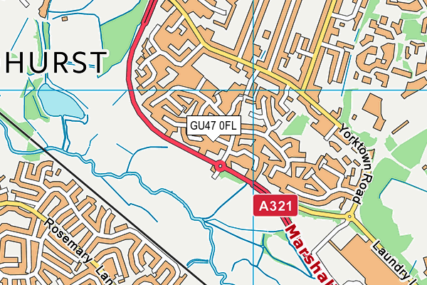 GU47 0FL map - OS VectorMap District (Ordnance Survey)