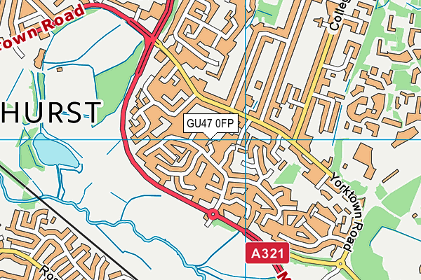 GU47 0FP map - OS VectorMap District (Ordnance Survey)