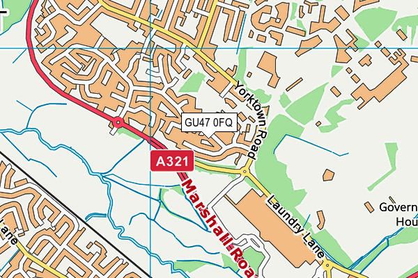 GU47 0FQ map - OS VectorMap District (Ordnance Survey)