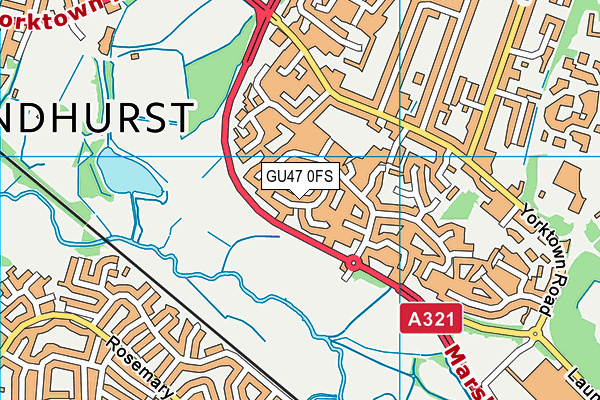 GU47 0FS map - OS VectorMap District (Ordnance Survey)