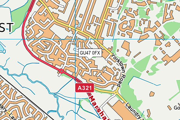 GU47 0FX map - OS VectorMap District (Ordnance Survey)