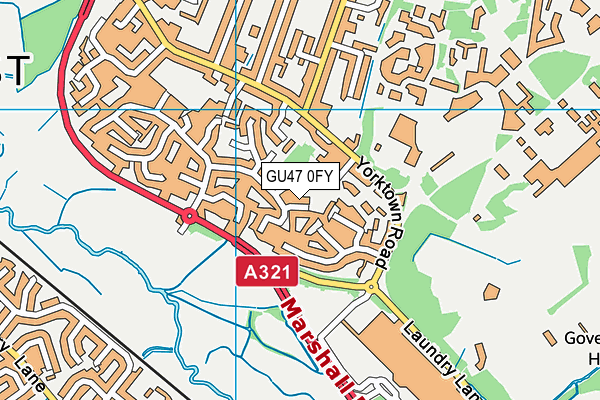 GU47 0FY map - OS VectorMap District (Ordnance Survey)