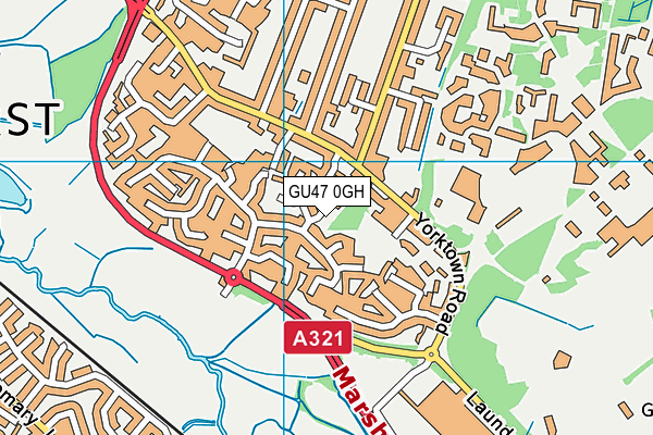 GU47 0GH map - OS VectorMap District (Ordnance Survey)