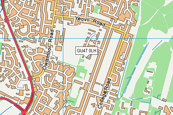 GU47 0LH map - OS VectorMap District (Ordnance Survey)
