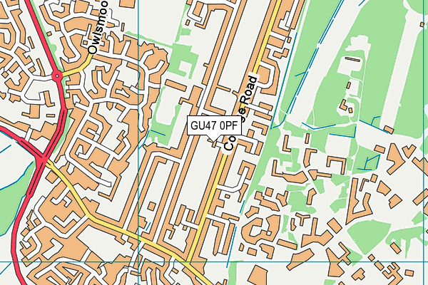 GU47 0PF map - OS VectorMap District (Ordnance Survey)