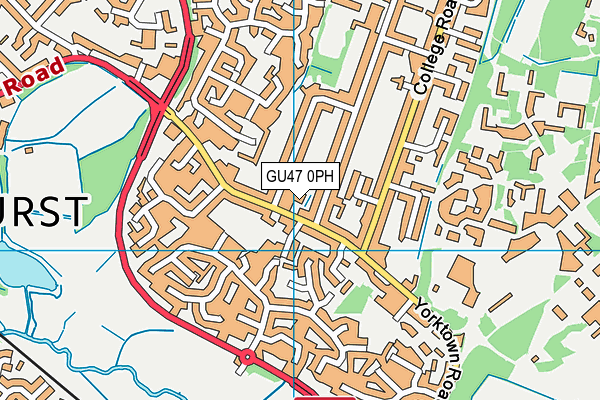 GU47 0PH map - OS VectorMap District (Ordnance Survey)