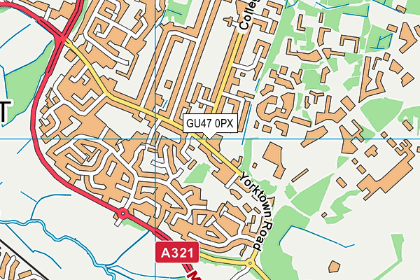 GU47 0PX map - OS VectorMap District (Ordnance Survey)