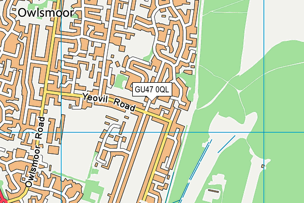 GU47 0QL map - OS VectorMap District (Ordnance Survey)