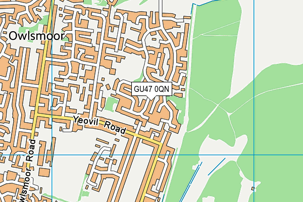 GU47 0QN map - OS VectorMap District (Ordnance Survey)
