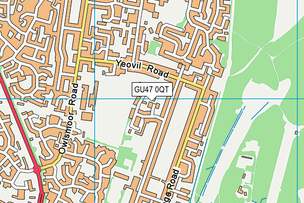 GU47 0QT map - OS VectorMap District (Ordnance Survey)
