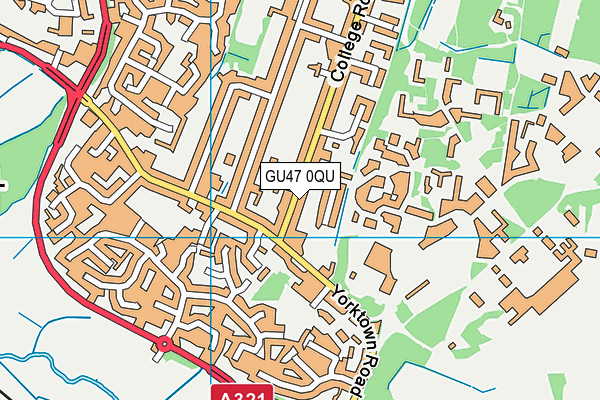 GU47 0QU map - OS VectorMap District (Ordnance Survey)