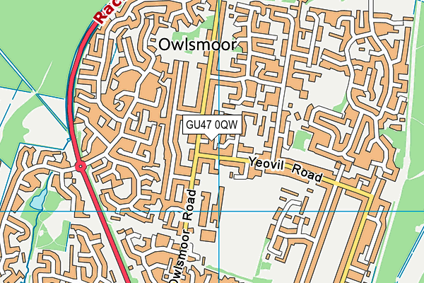 GU47 0QW map - OS VectorMap District (Ordnance Survey)