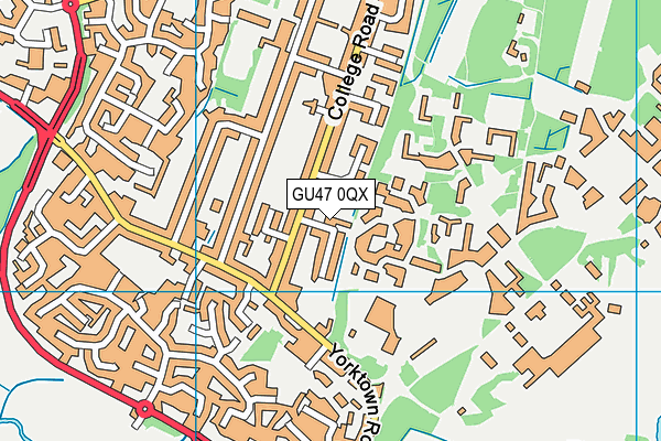 GU47 0QX map - OS VectorMap District (Ordnance Survey)