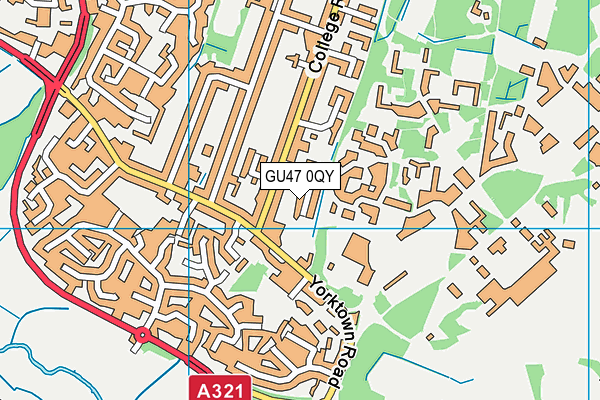 GU47 0QY map - OS VectorMap District (Ordnance Survey)