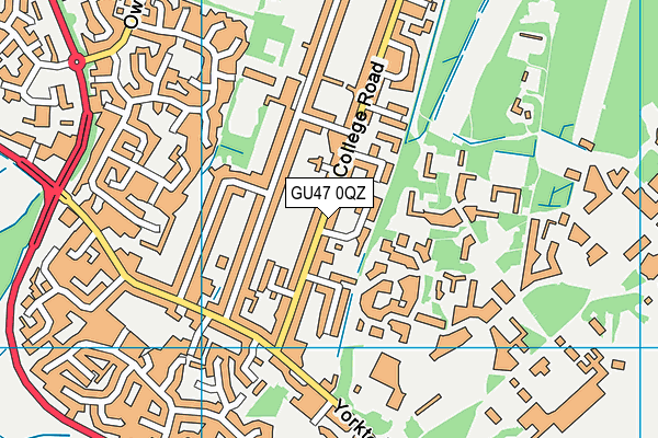 GU47 0QZ map - OS VectorMap District (Ordnance Survey)