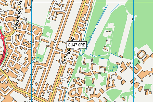 GU47 0RE map - OS VectorMap District (Ordnance Survey)